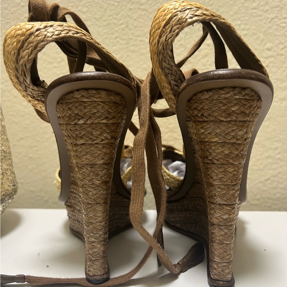 Bottega Veneta leather, raffia espadrilles, Brown. - Picture 4 of 6